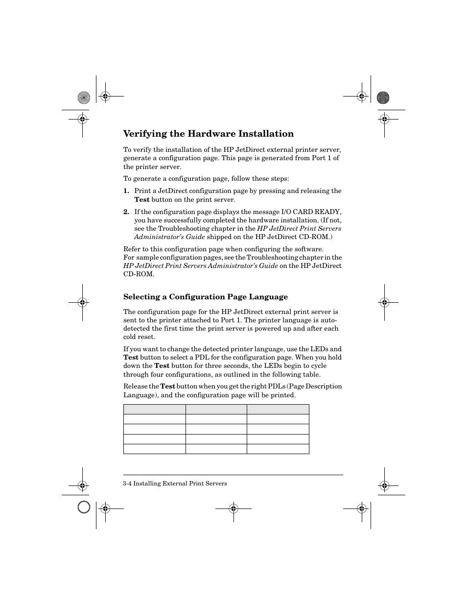 Verifying the hardware installation, Verifying the hardware installation -4 | HP 300X User Manual | Page 30 / 64