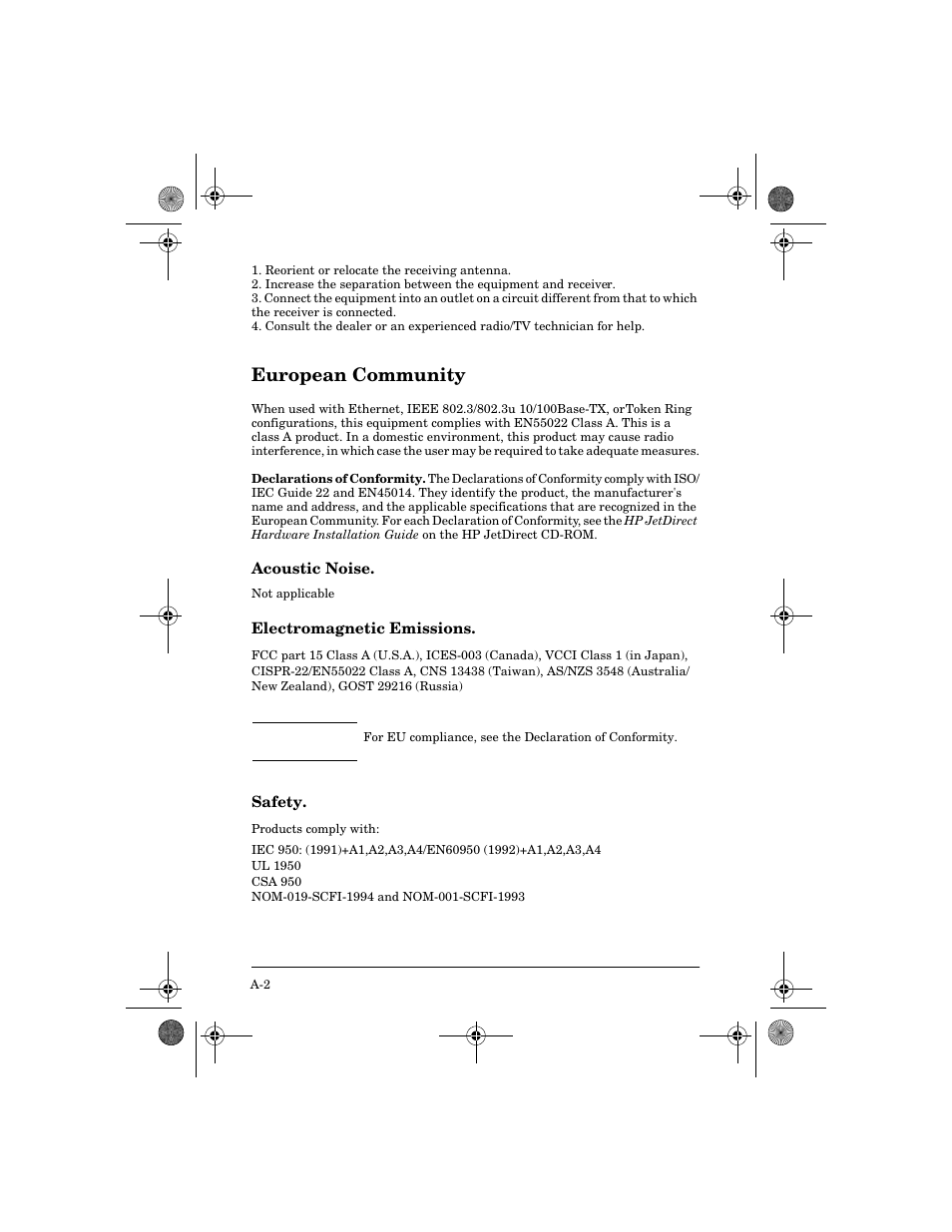 European community | HP 300X User Manual | Page 46 / 64