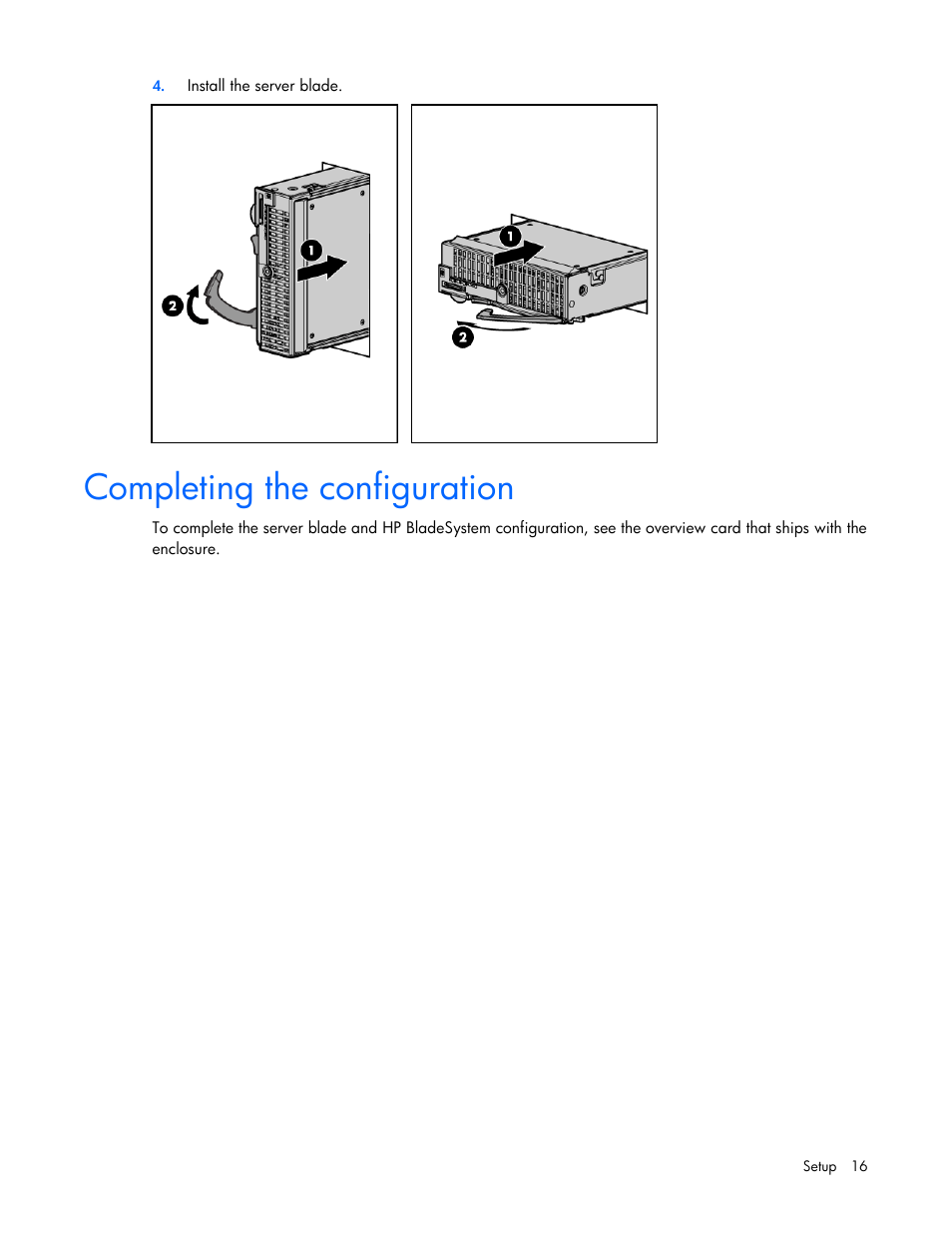 Completing the configuration | HP BL260c User Manual | Page 16 / 96