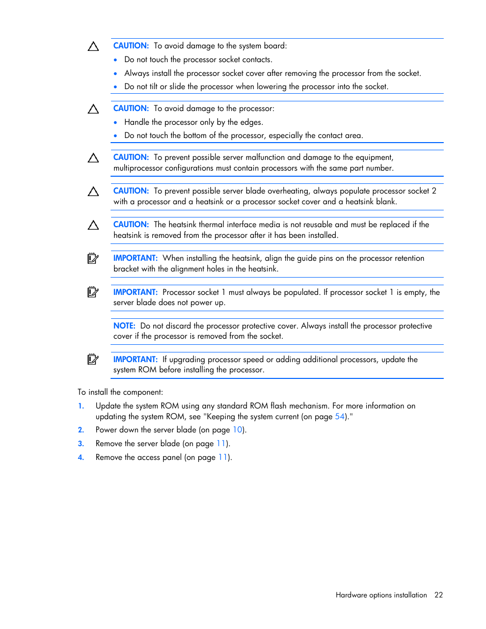 HP BL260c User Manual | Page 22 / 96