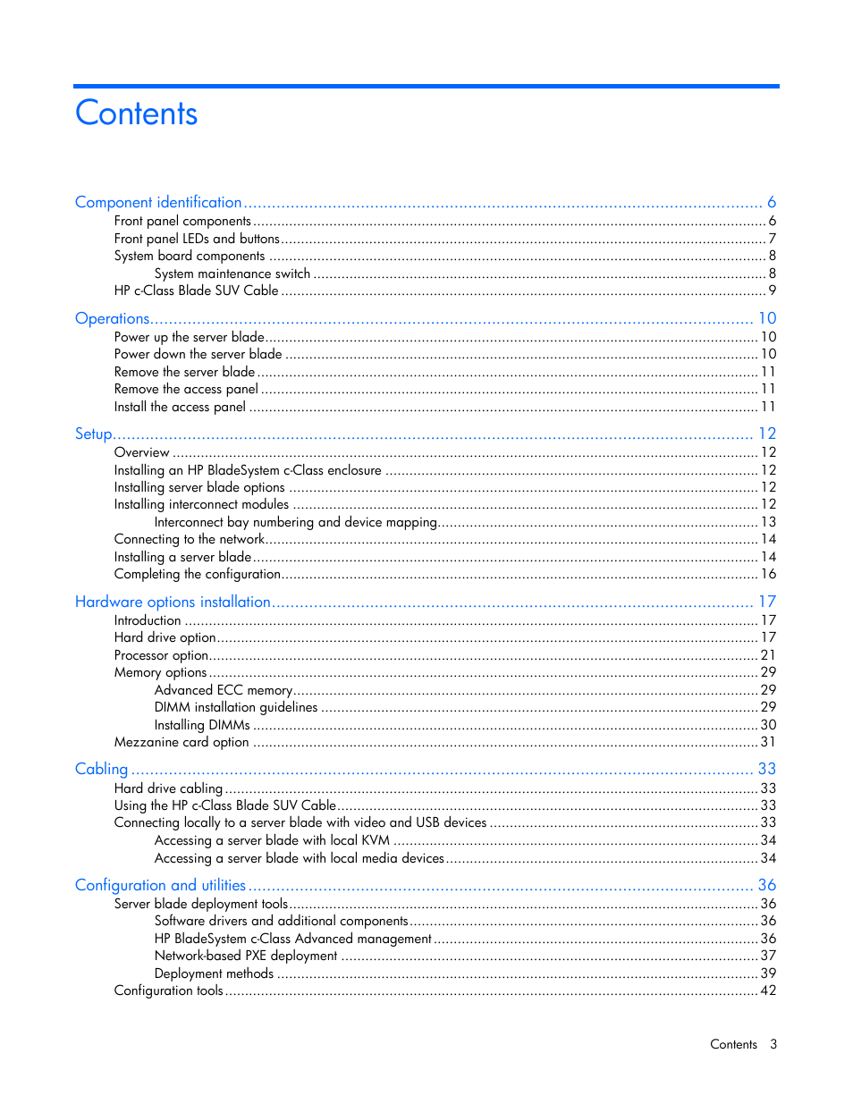 HP BL260c User Manual | Page 3 / 96