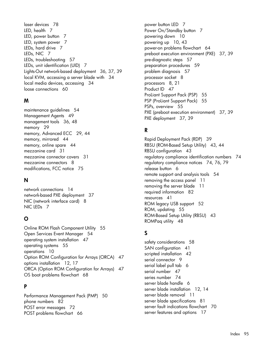 HP BL260c User Manual | Page 95 / 96