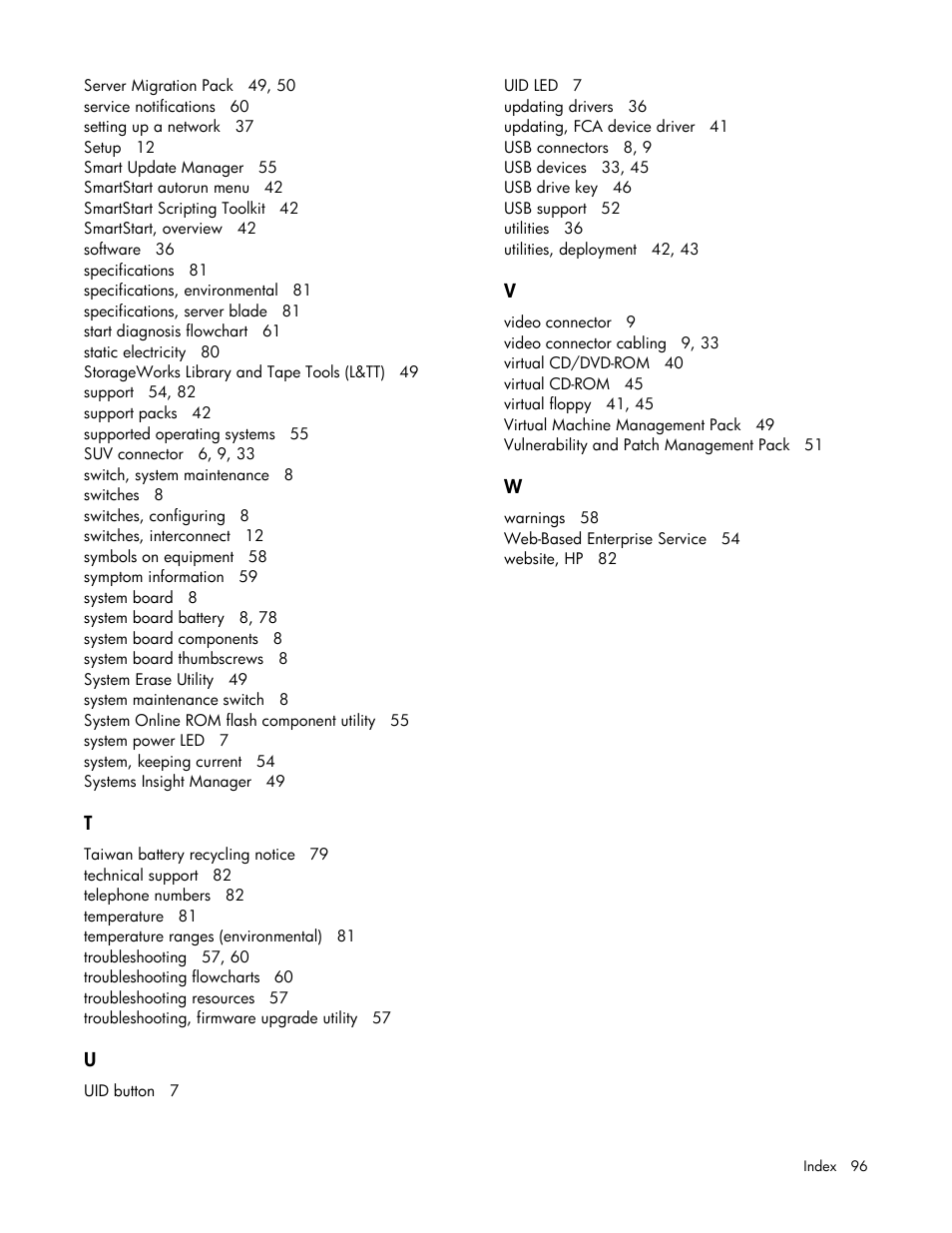 HP BL260c User Manual | Page 96 / 96