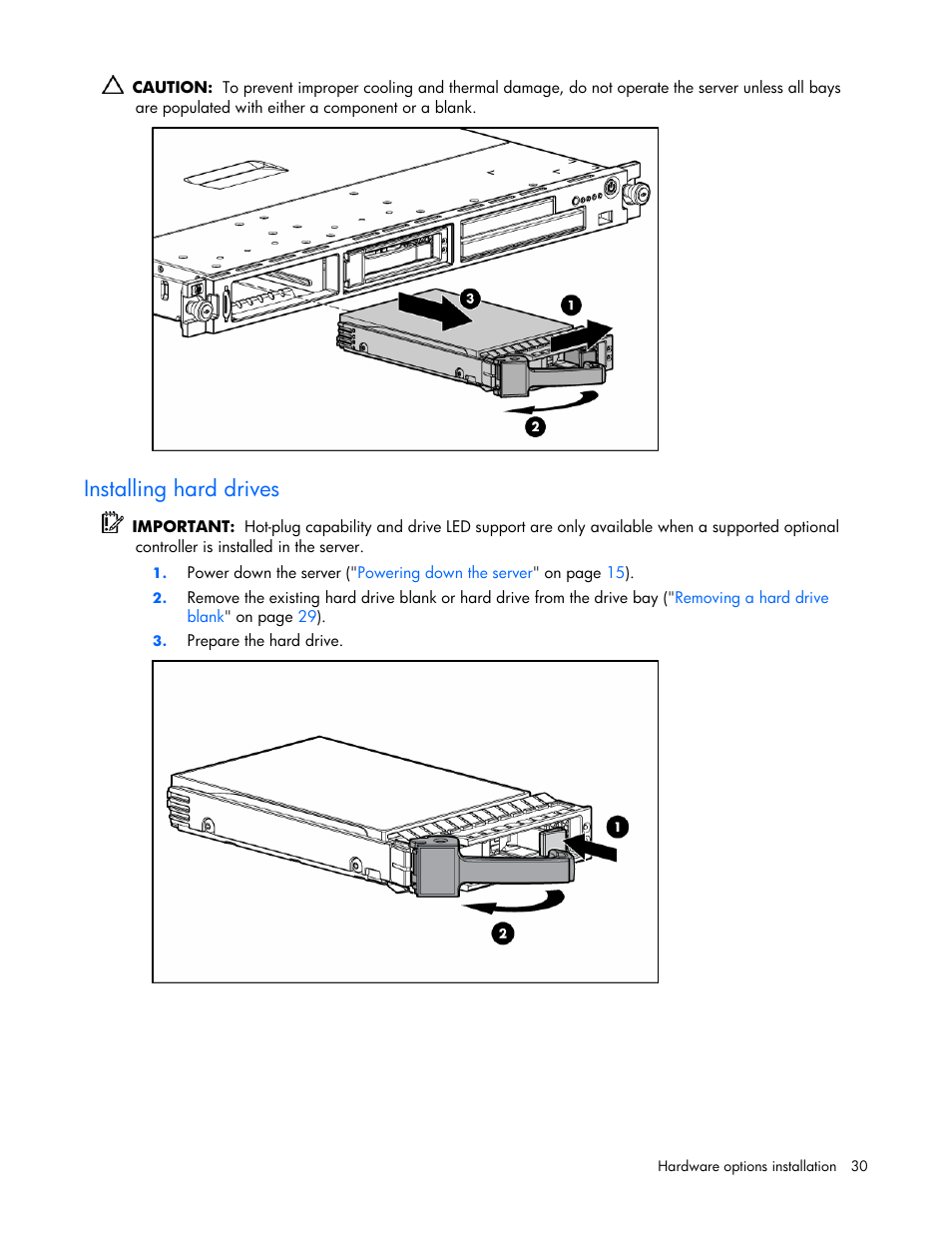 Installing hard drives | HP AMS DL320 User Manual | Page 30 / 86