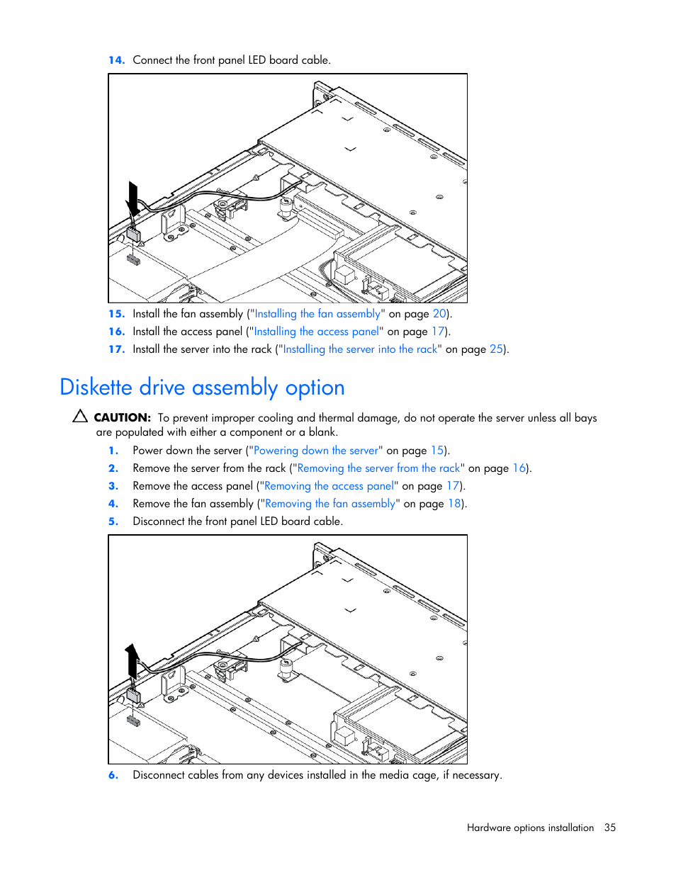 Diskette drive assembly option | HP AMS DL320 User Manual | Page 35 / 86