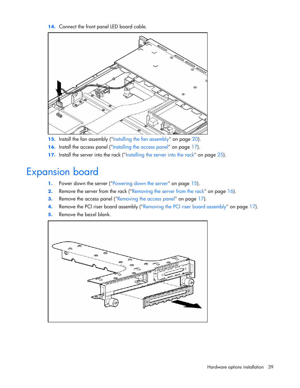 Expansion board | HP AMS DL320 User Manual | Page 39 / 86