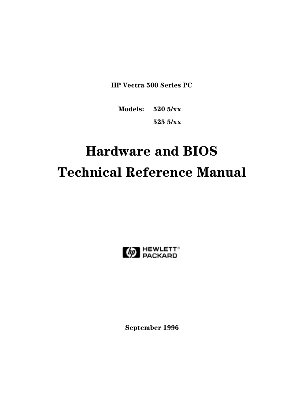 HP Vectra 500 Series User Manual | 146 pages