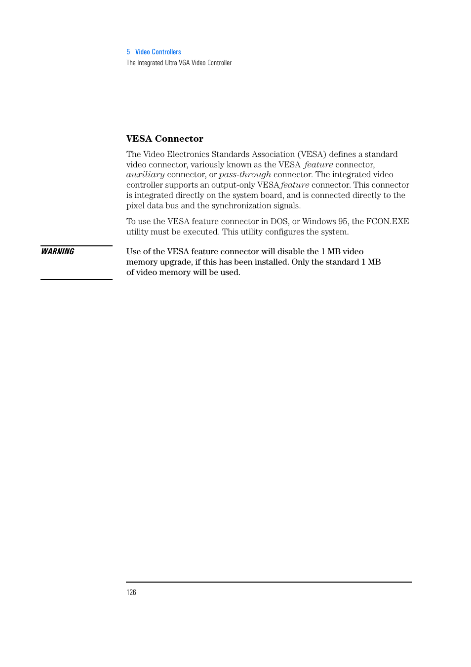 Vesa connector | HP Vectra 500 Series User Manual | Page 126 / 146