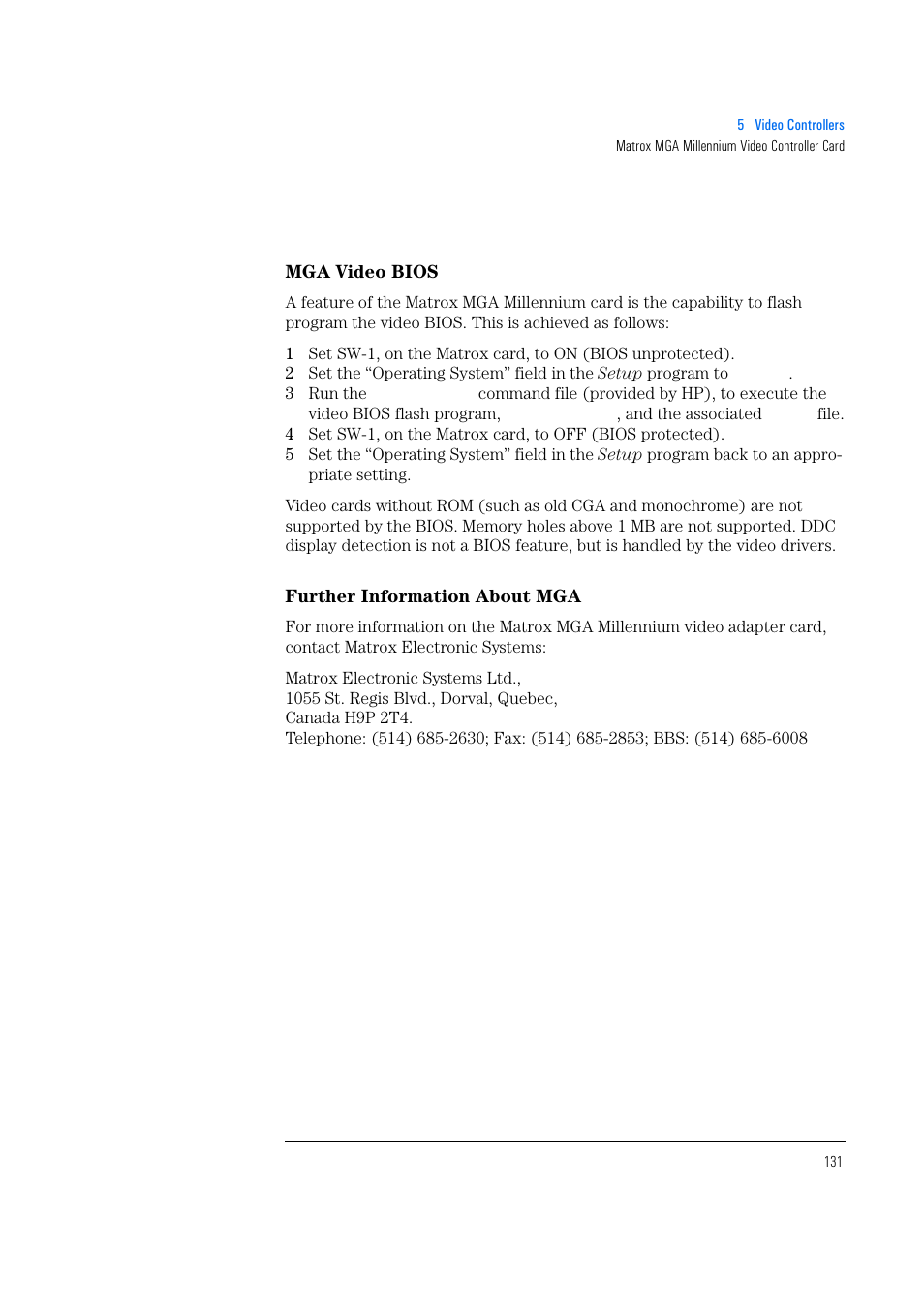 Mga video bios, Further information about mga | HP Vectra 500 Series User Manual | Page 131 / 146