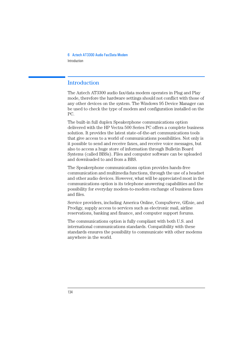Introduction | HP Vectra 500 Series User Manual | Page 134 / 146