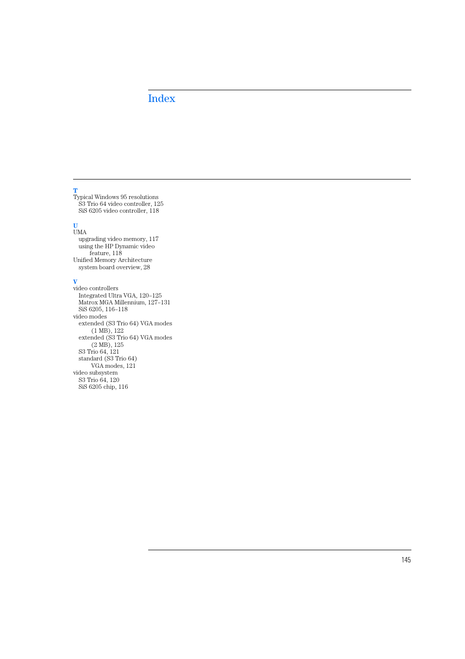 Index | HP Vectra 500 Series User Manual | Page 145 / 146