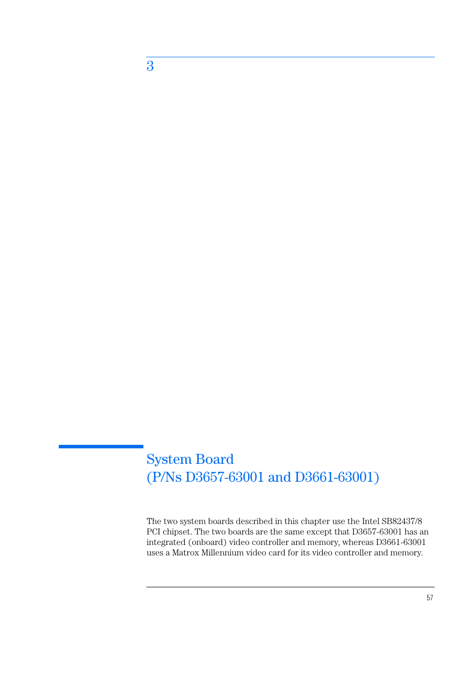 System board (p/ns d3657-63001 and d3661-63001) | HP Vectra 500 Series User Manual | Page 57 / 146