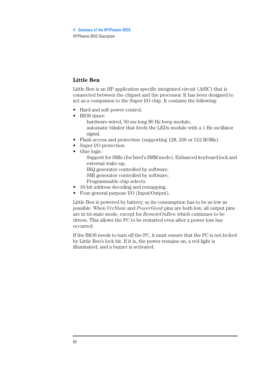 Little ben | HP Vectra 500 Series User Manual | Page 84 / 146