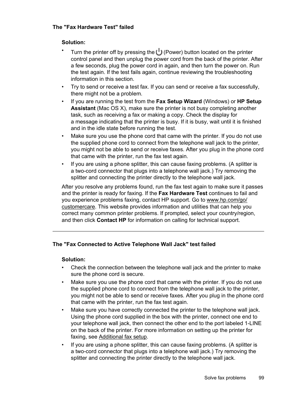 The "fax hardware test" failed | HP 4620 User Manual | Page 103 / 228
