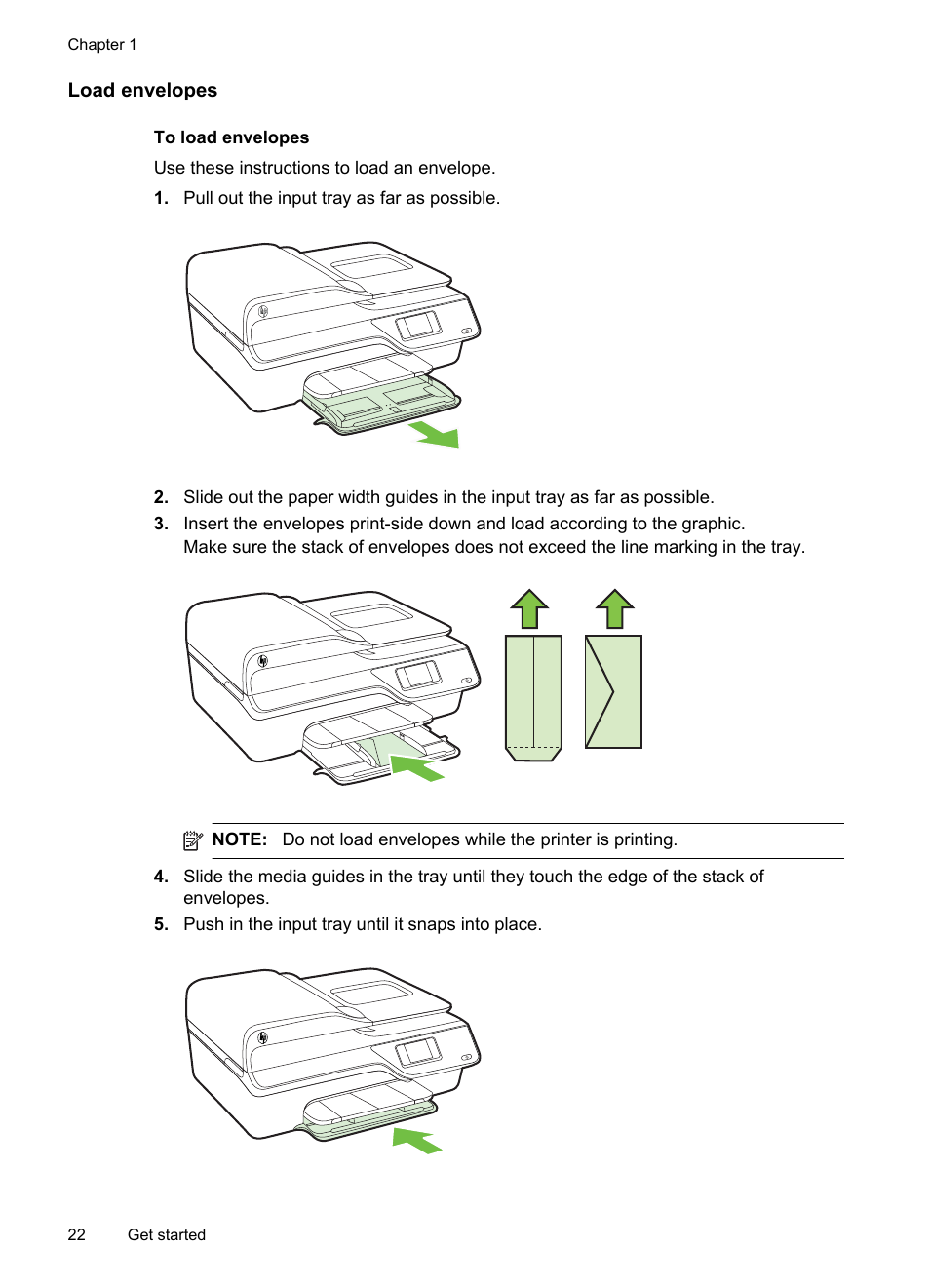 Load envelopes | HP 4620 User Manual | Page 26 / 228
