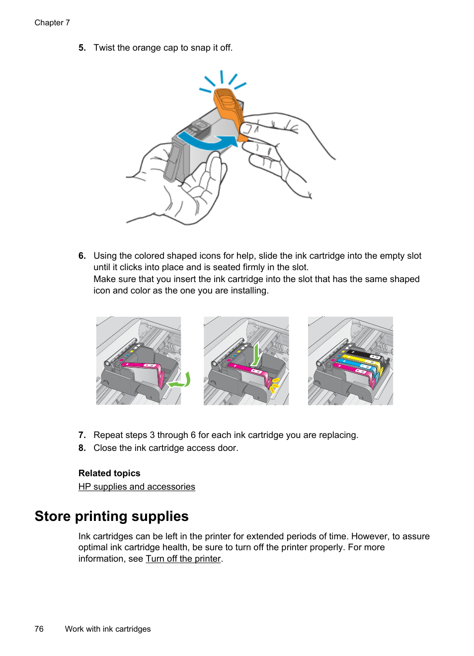 Store printing supplies | HP 4620 User Manual | Page 80 / 228