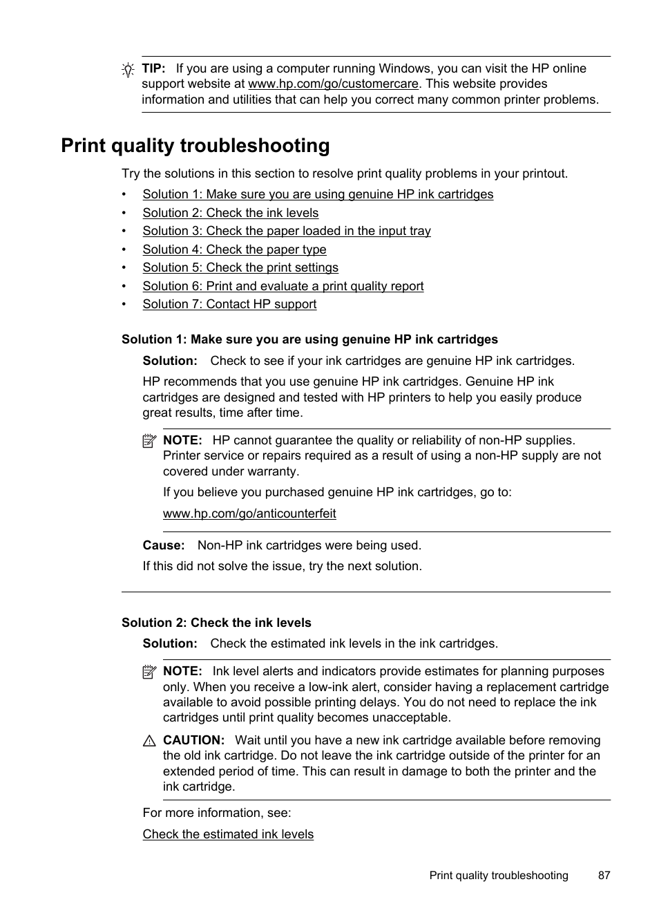 Print quality troubleshooting | HP 4620 User Manual | Page 91 / 228