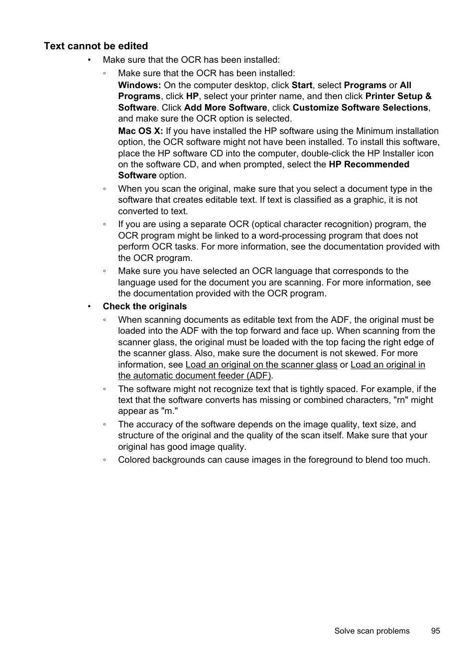 Text cannot be edited | HP 4620 User Manual | Page 99 / 228
