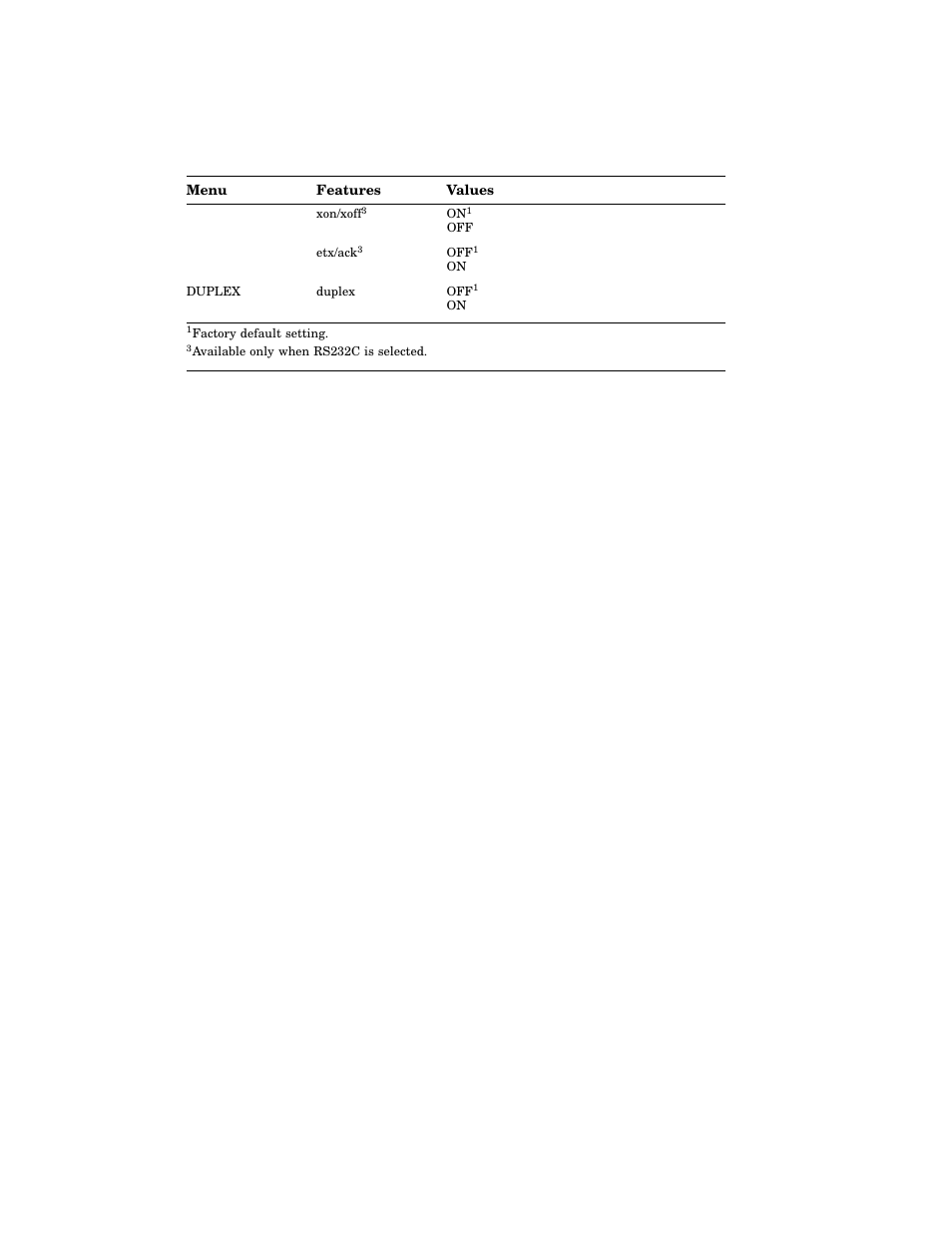 Table 4–7 (cont.): menu mode features and values | HP 220240 User Manual | Page 102 / 255