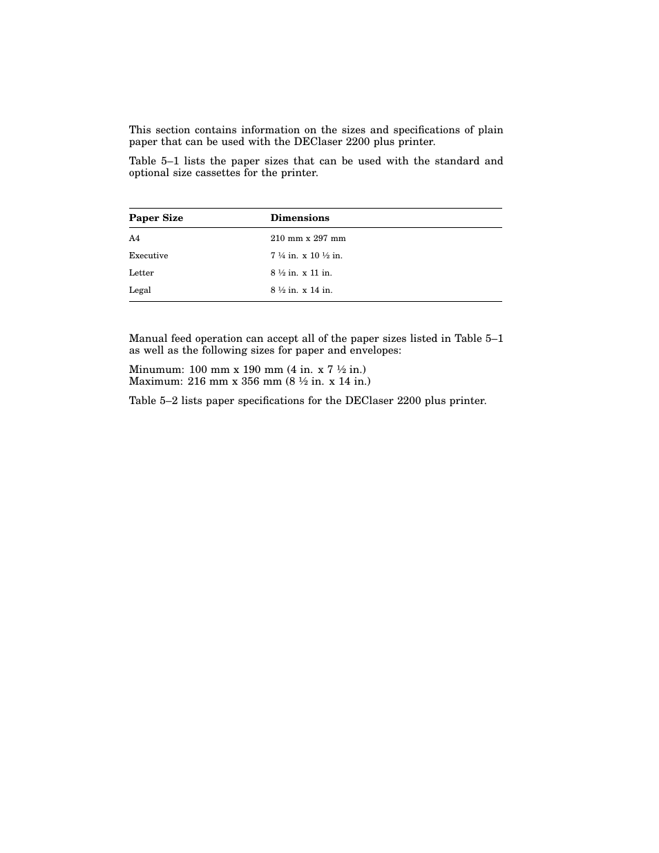 1 paper specifications | HP 220240 User Manual | Page 119 / 255