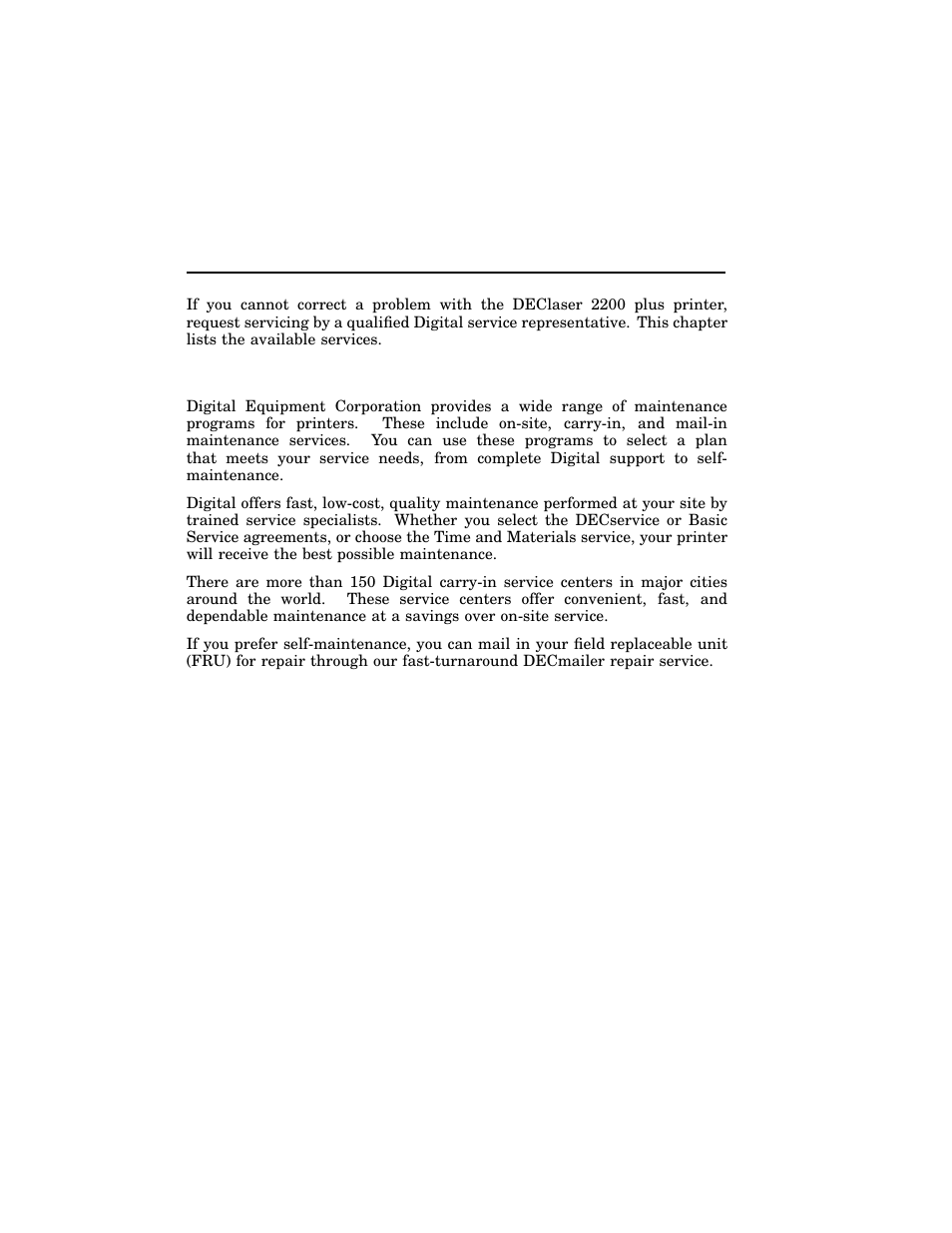 Service, Chapter 8, 1 digital equipment corporation services | HP 220240 User Manual | Page 200 / 255