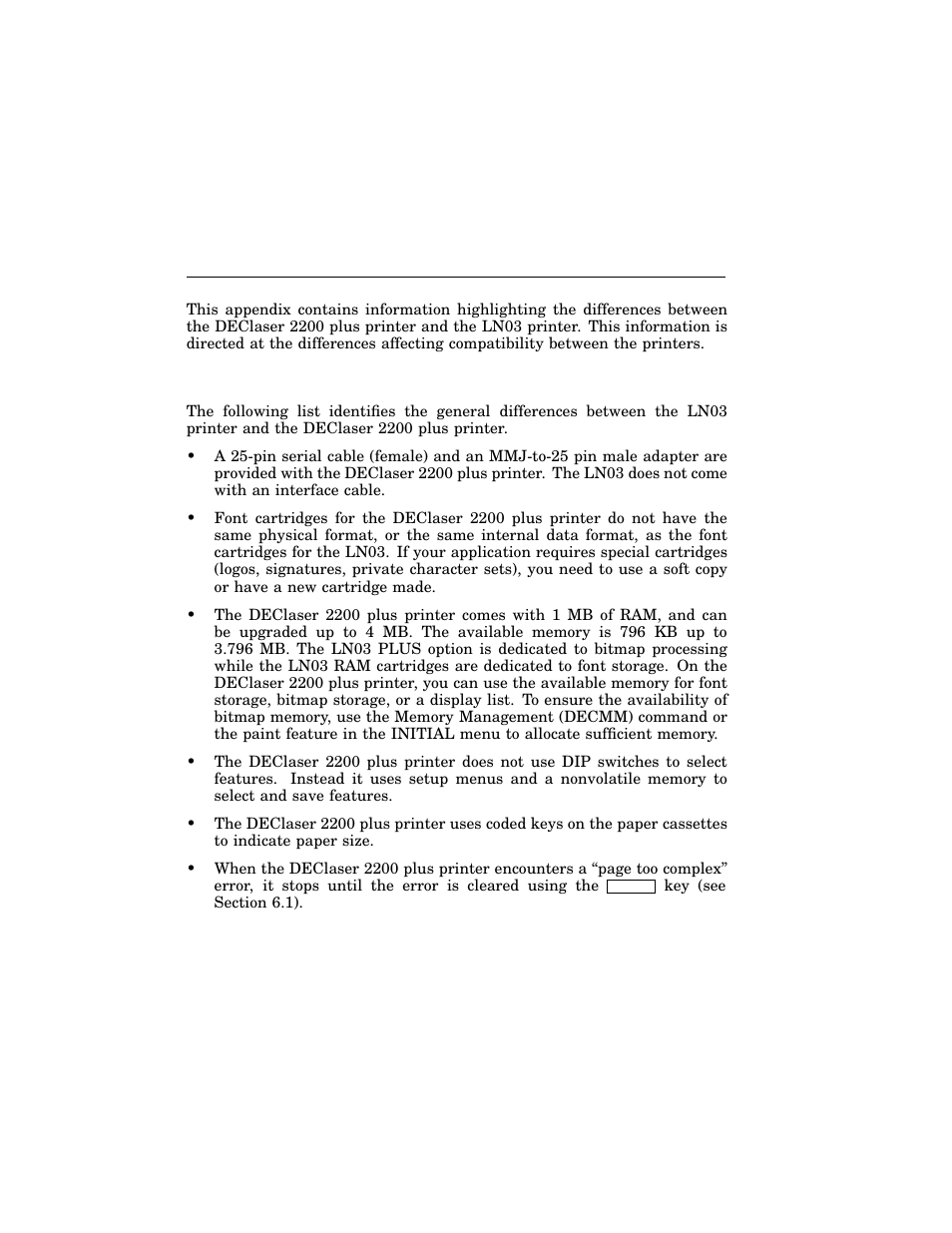 Ln03 compatibility, Appendix d, D.1 general differences | HP 220240 User Manual | Page 243 / 255