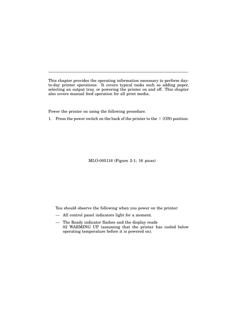 Operating information, Chapter 2, 1 powering the printer on | HP 220240 User Manual | Page 28 / 255