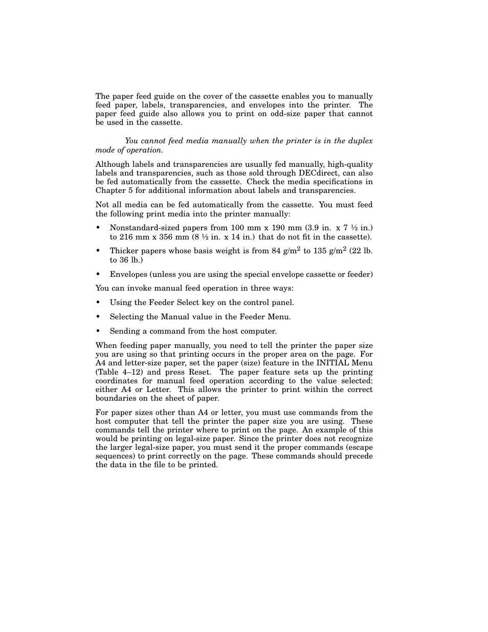 9 feeding media manually | HP 220240 User Manual | Page 46 / 255