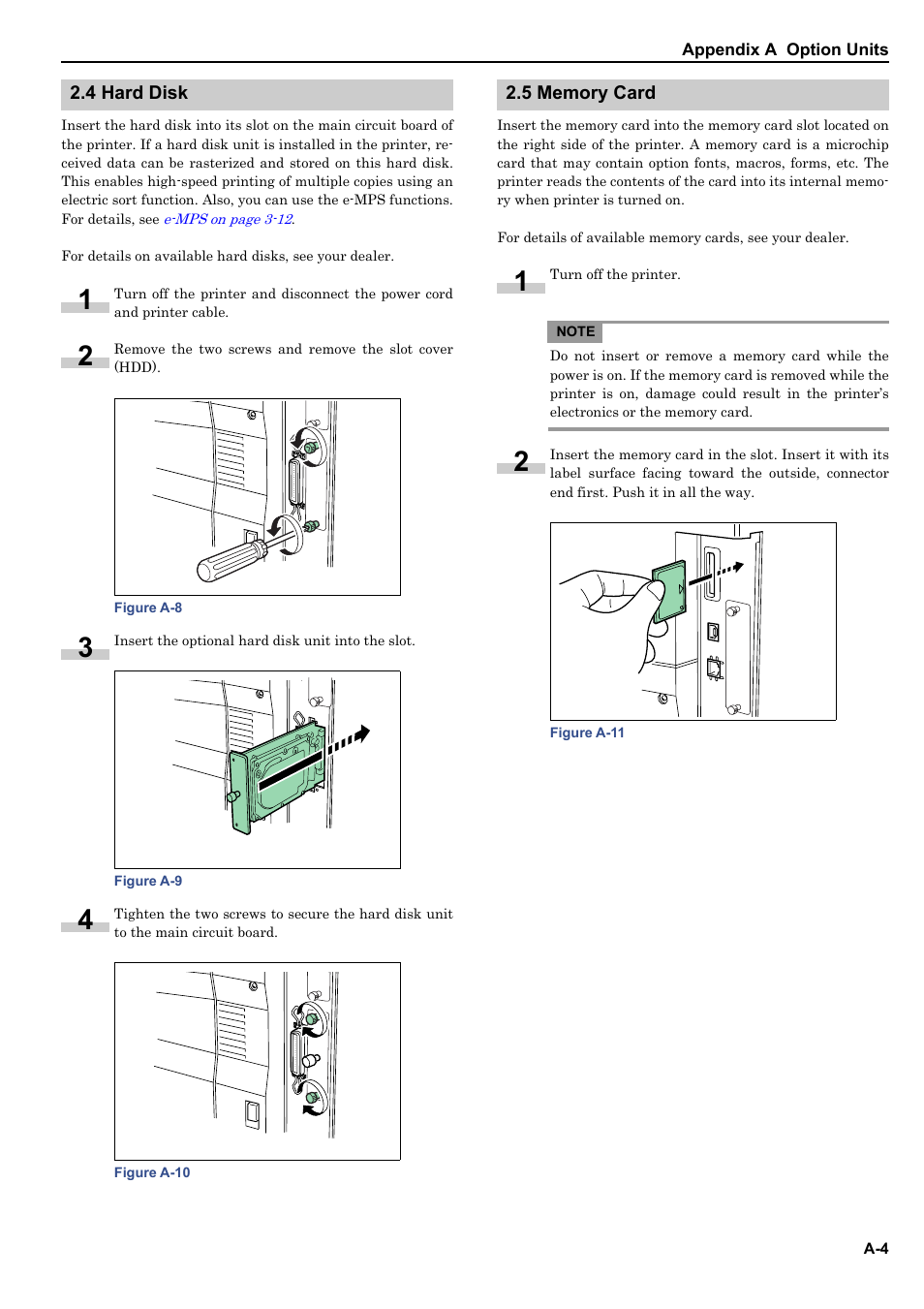 4 hard disk, 5 memory card | HP WP36/50 User Manual | Page 100 / 115