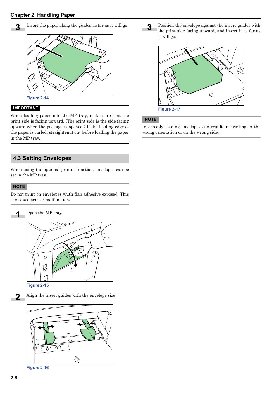 3 setting envelopes, 3 setting envelopes -8 | HP WP36/50 User Manual | Page 21 / 115