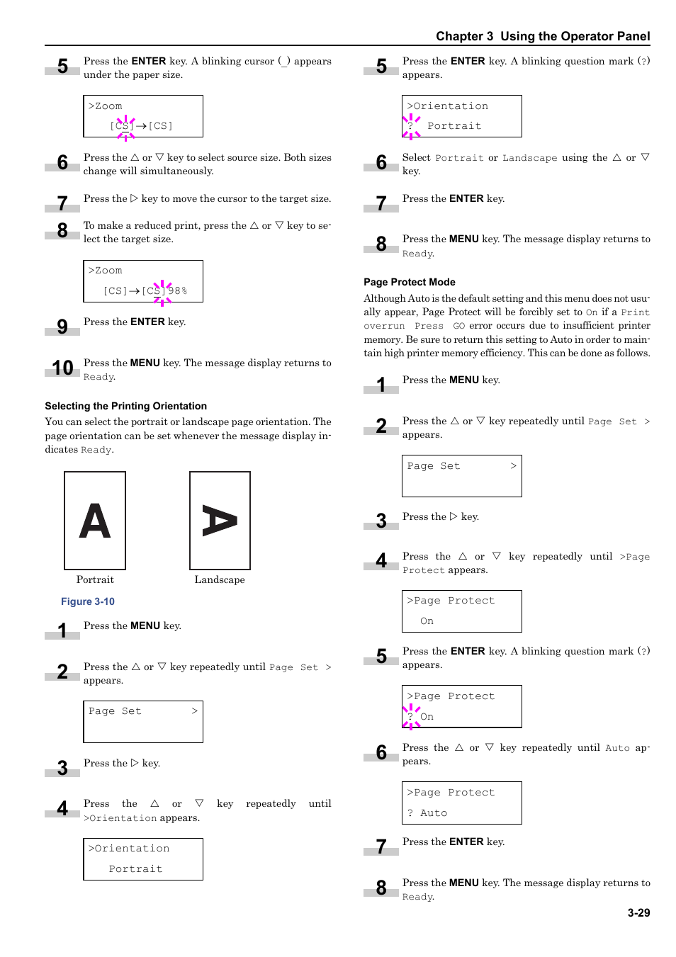 Selecting the printing orientation | HP WP36/50 User Manual | Page 50 / 115