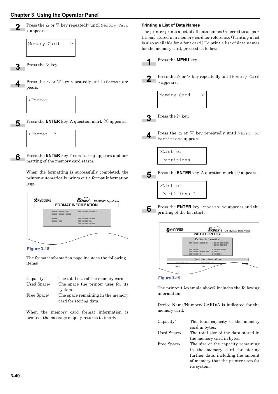 Printing a list of data names, Printing a list of | HP WP36/50 User Manual | Page 61 / 115