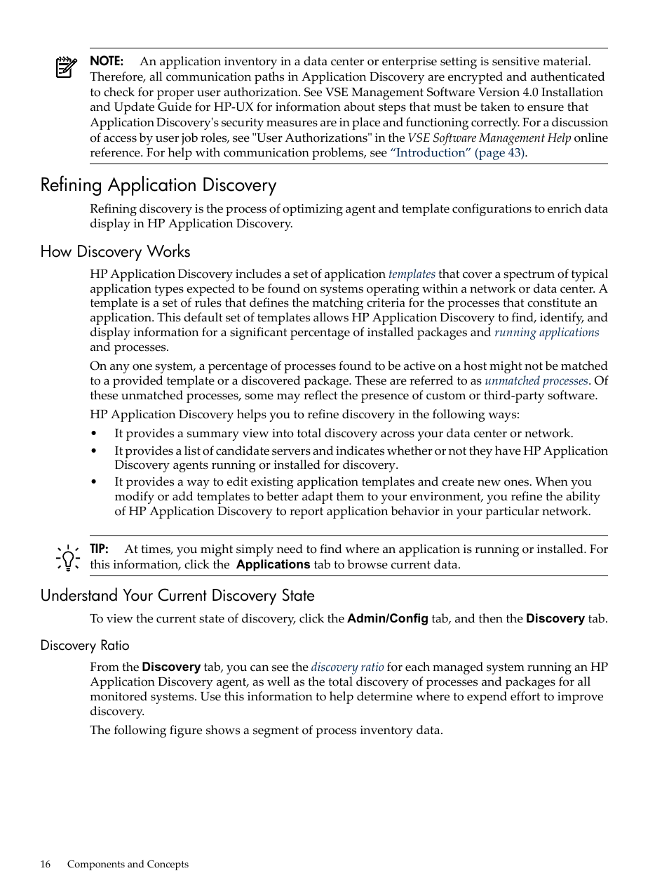 Refining application discovery, How discovery works, Understand your current discovery state | Discovery ratio | HP 5992-3838 User Manual | Page 16 / 78