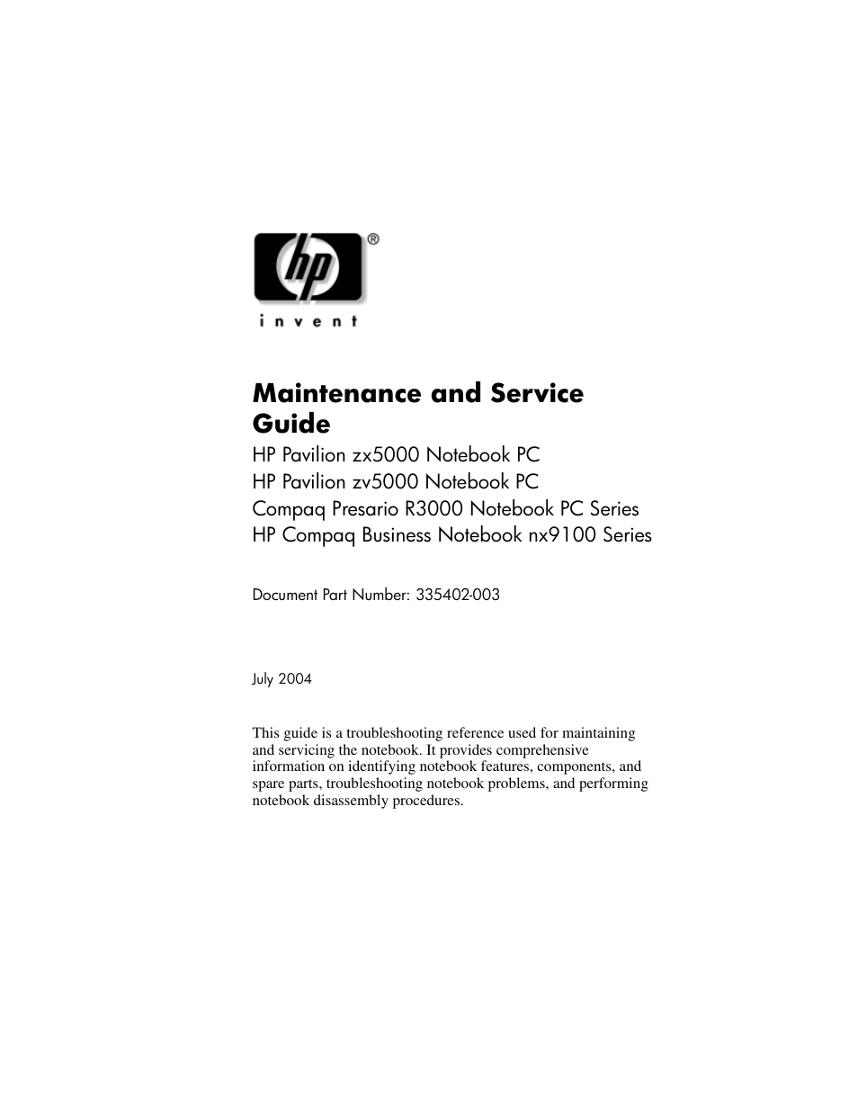 HP zx5000 User Manual | 272 pages