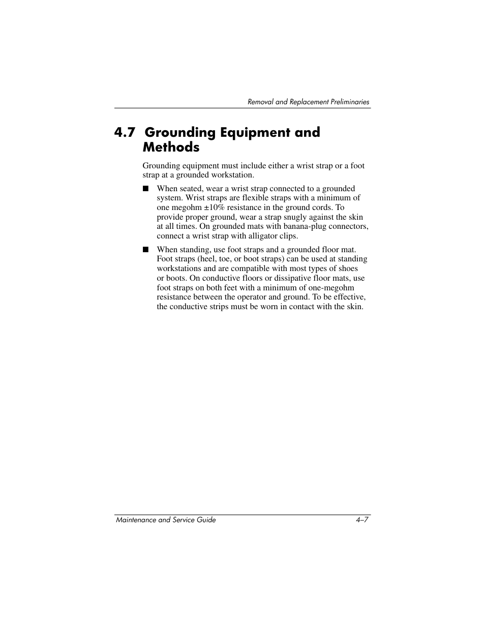 7 grounding equipment and methods –7, 7 grounding equipment and methods | HP zx5000 User Manual | Page 105 / 272