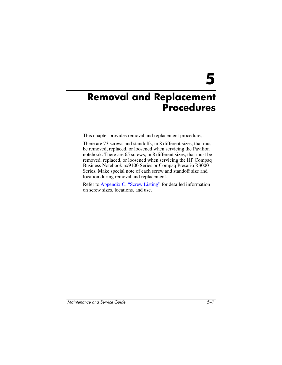 Removal and replacement procedures, 5 removal and replacement procedures, Chapter 5, “removal and | Replacement procedures | HP zx5000 User Manual | Page 108 / 272