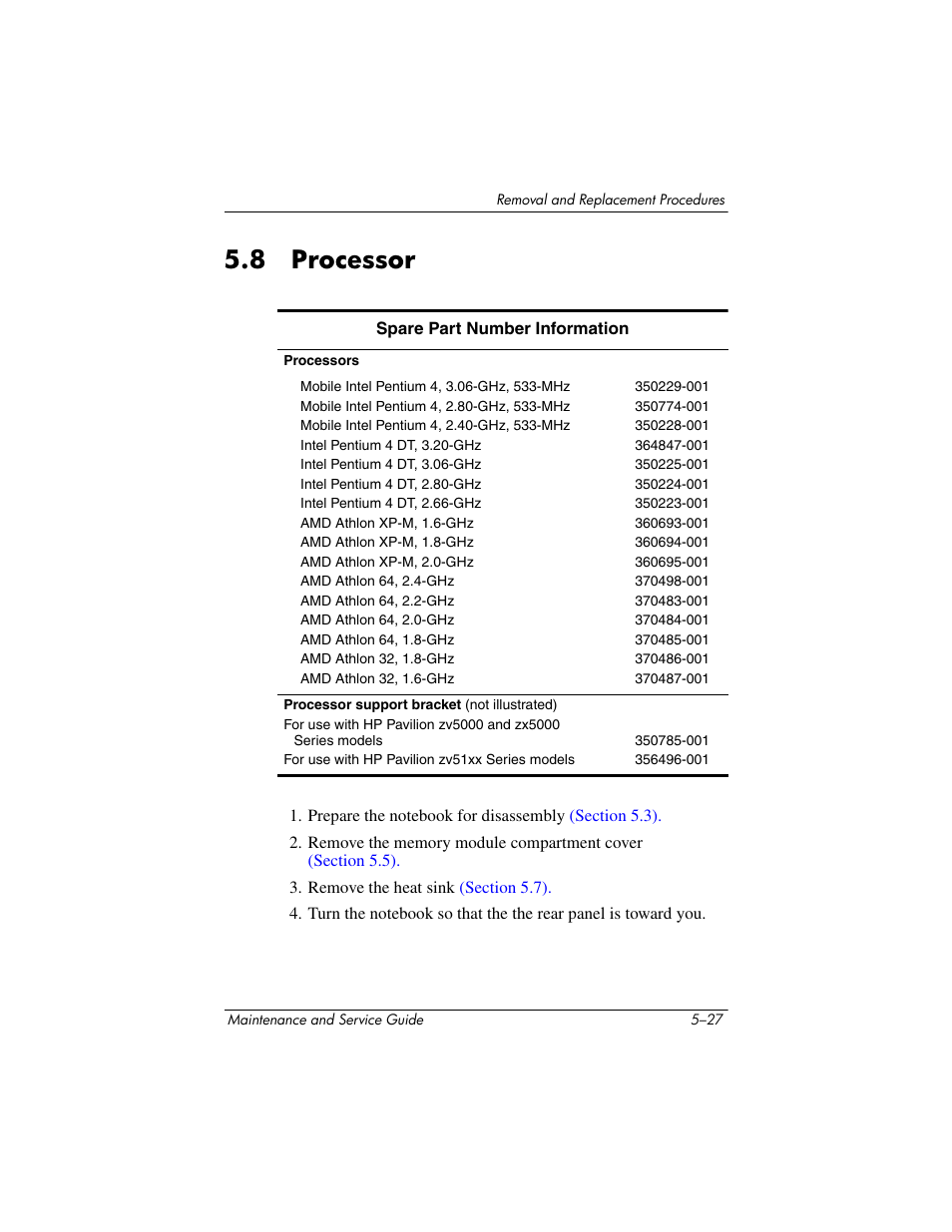 8 processor –27, 8 processor | HP zx5000 User Manual | Page 134 / 272