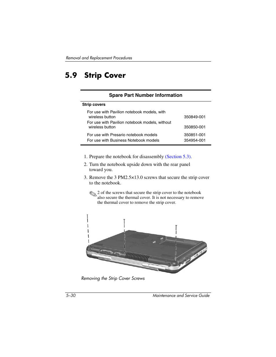 9 strip cover –30, 9 strip cover | HP zx5000 User Manual | Page 137 / 272