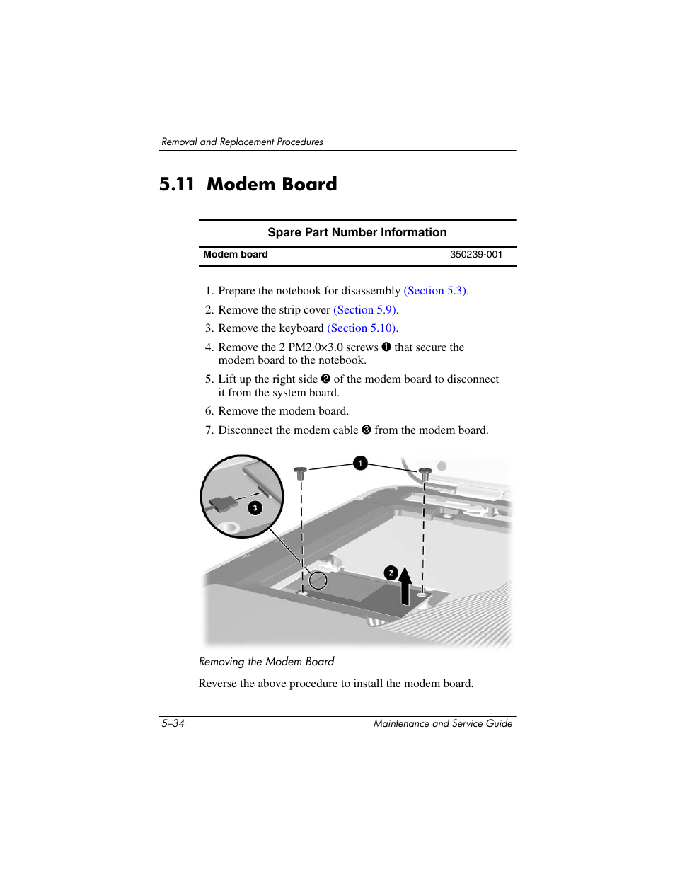 11 modem board –34, 11 modem board | HP zx5000 User Manual | Page 141 / 272