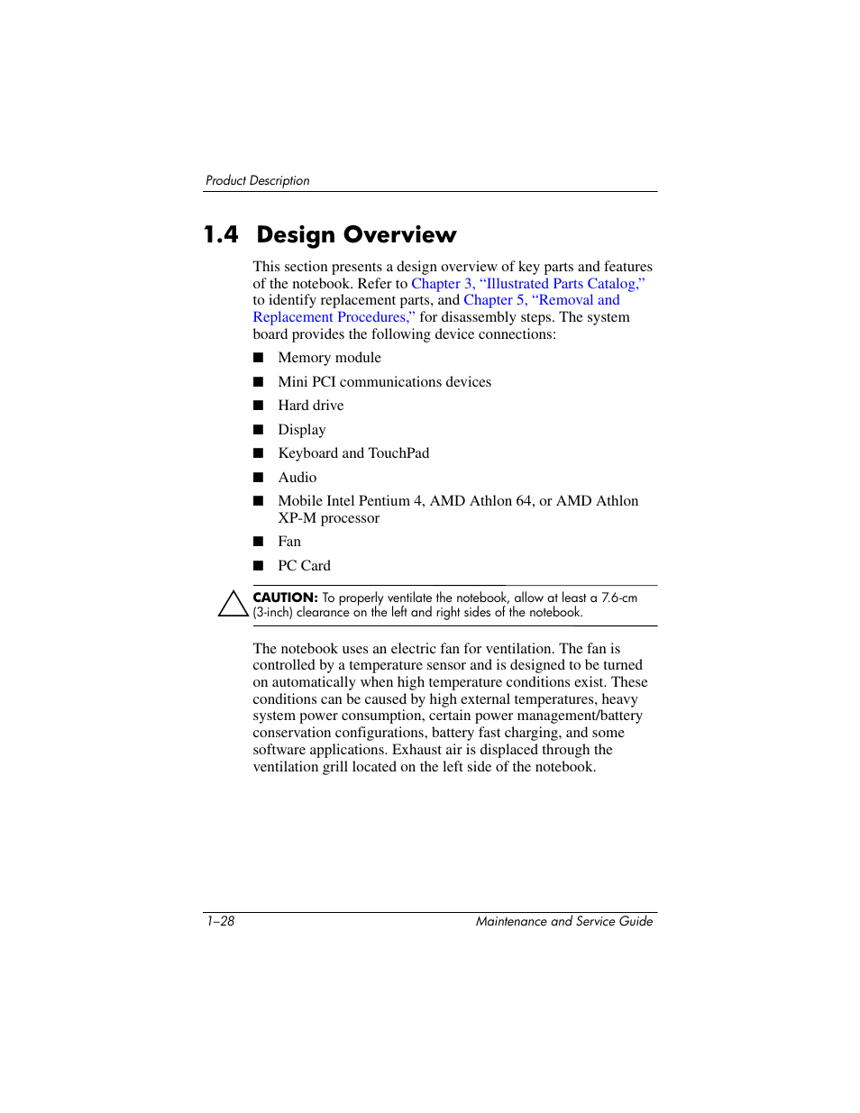 4 design overview –28, 4 design overview | HP zx5000 User Manual | Page 34 / 272
