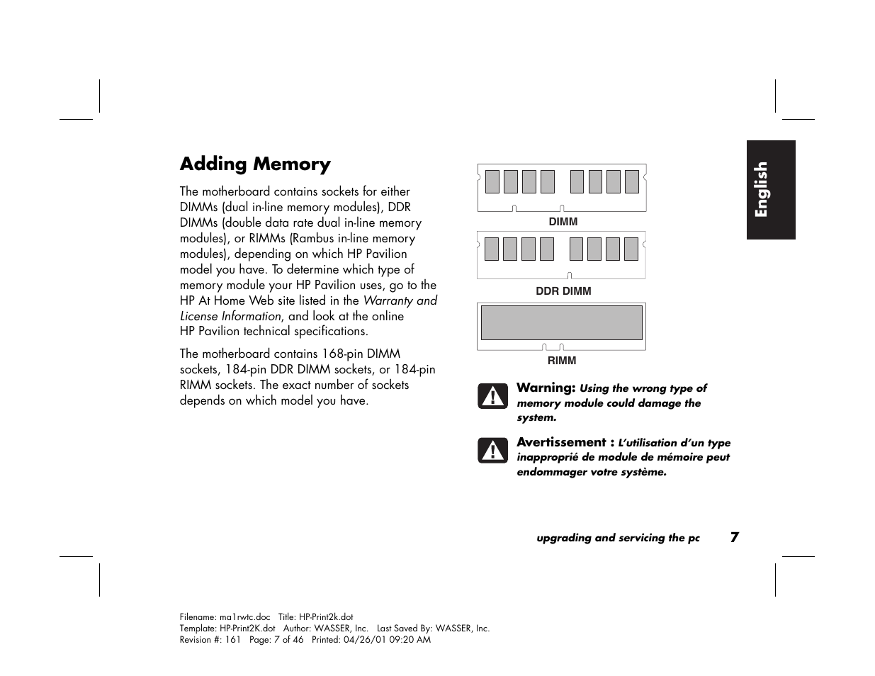 English | HP 79XXY User Manual | Page 11 / 144