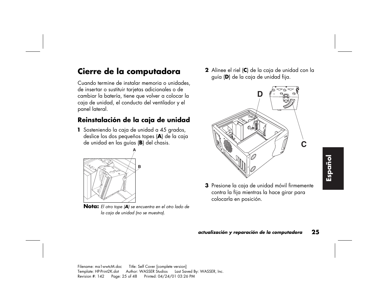 Cierre de la computadora | HP 79XXY User Manual | Page 125 / 144