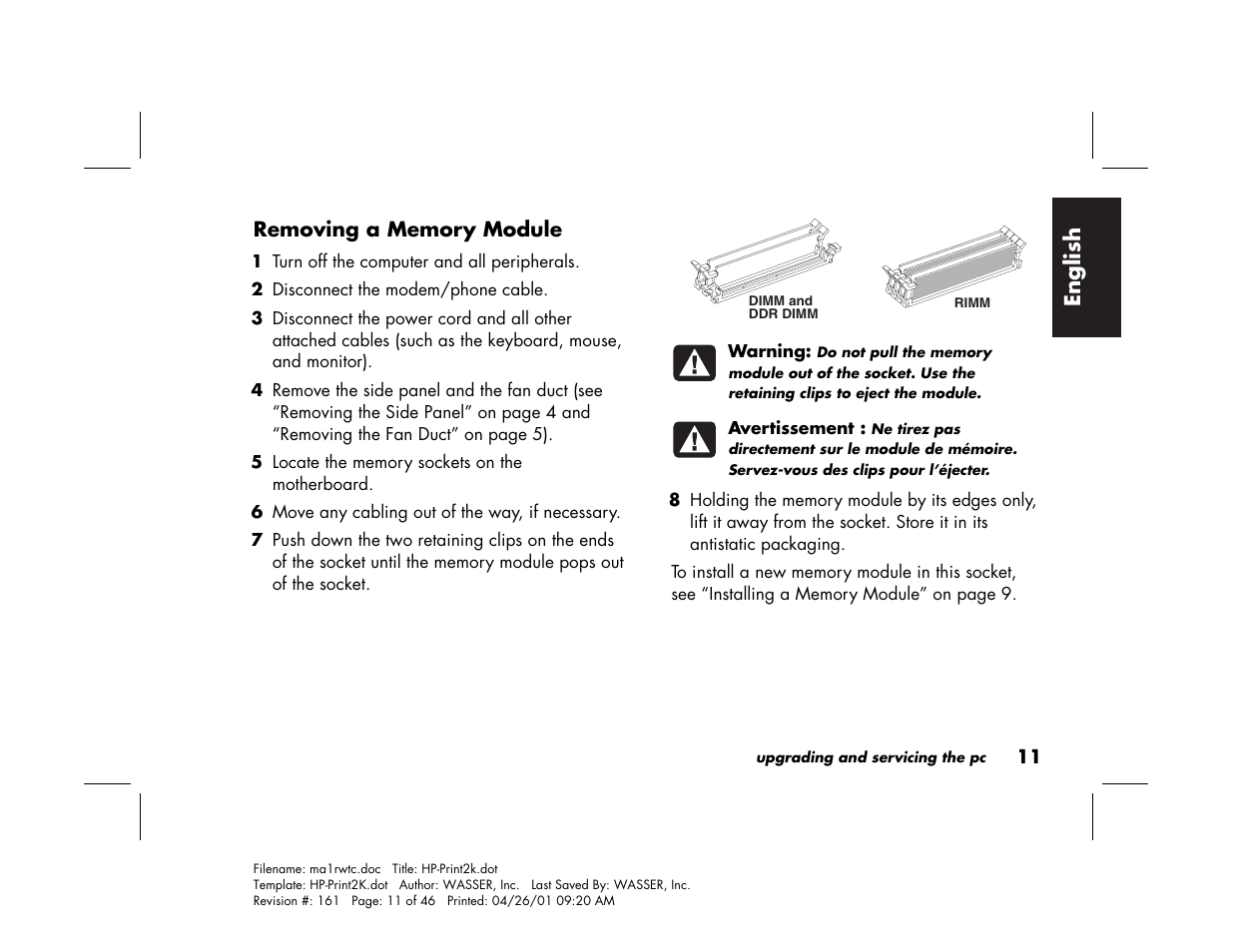 English | HP 79XXY User Manual | Page 15 / 144