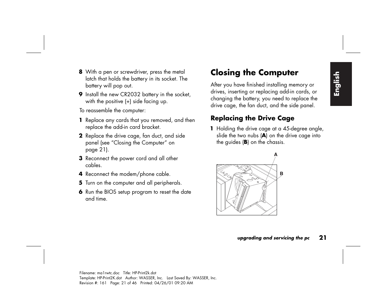 Closing the computer | HP 79XXY User Manual | Page 25 / 144