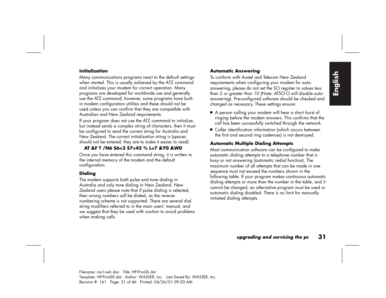 English | HP 79XXY User Manual | Page 35 / 144