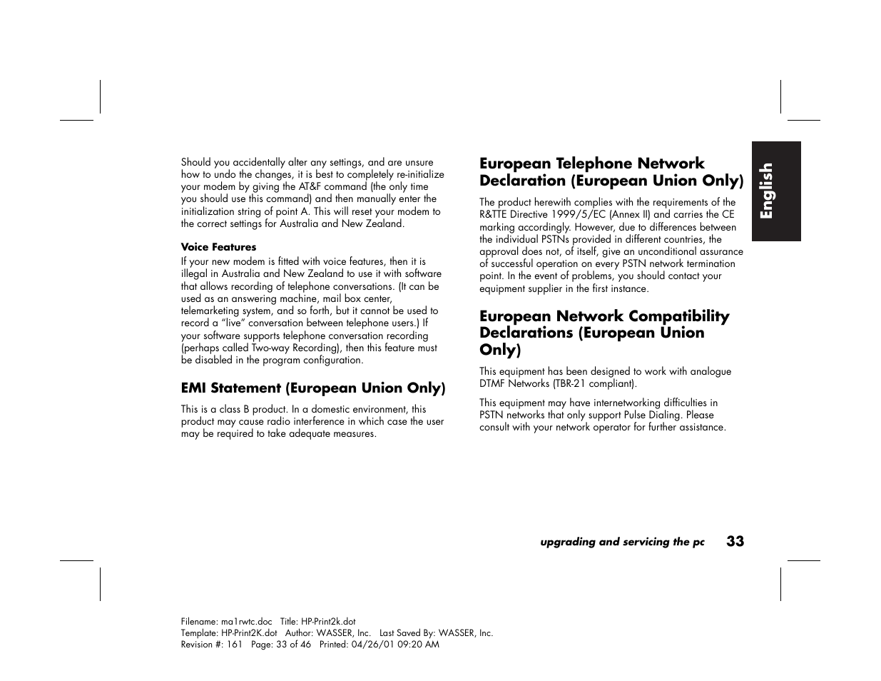 English | HP 79XXY User Manual | Page 37 / 144