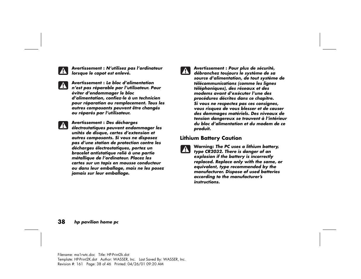 HP 79XXY User Manual | Page 42 / 144