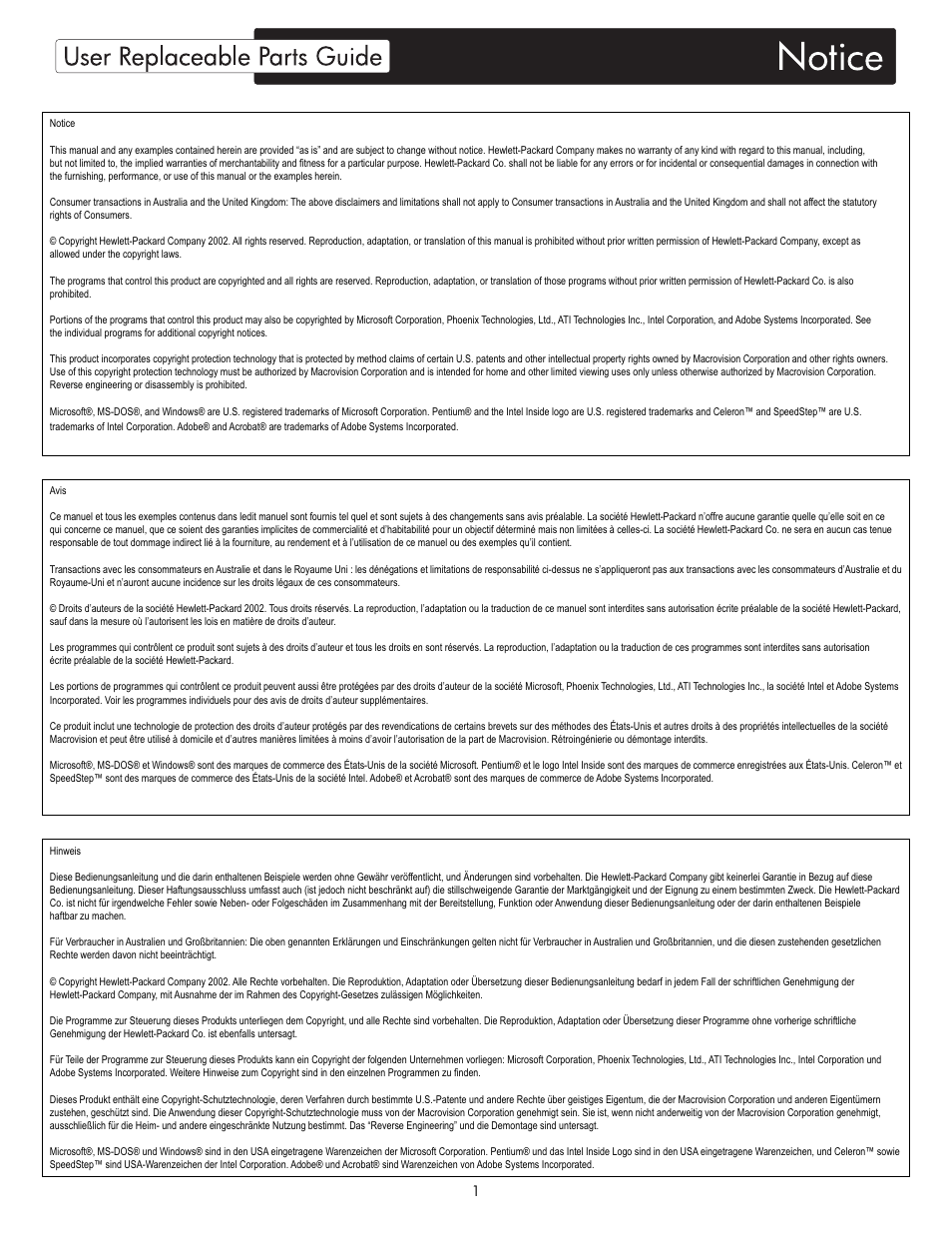 HP X09 User Manual | 54 pages
