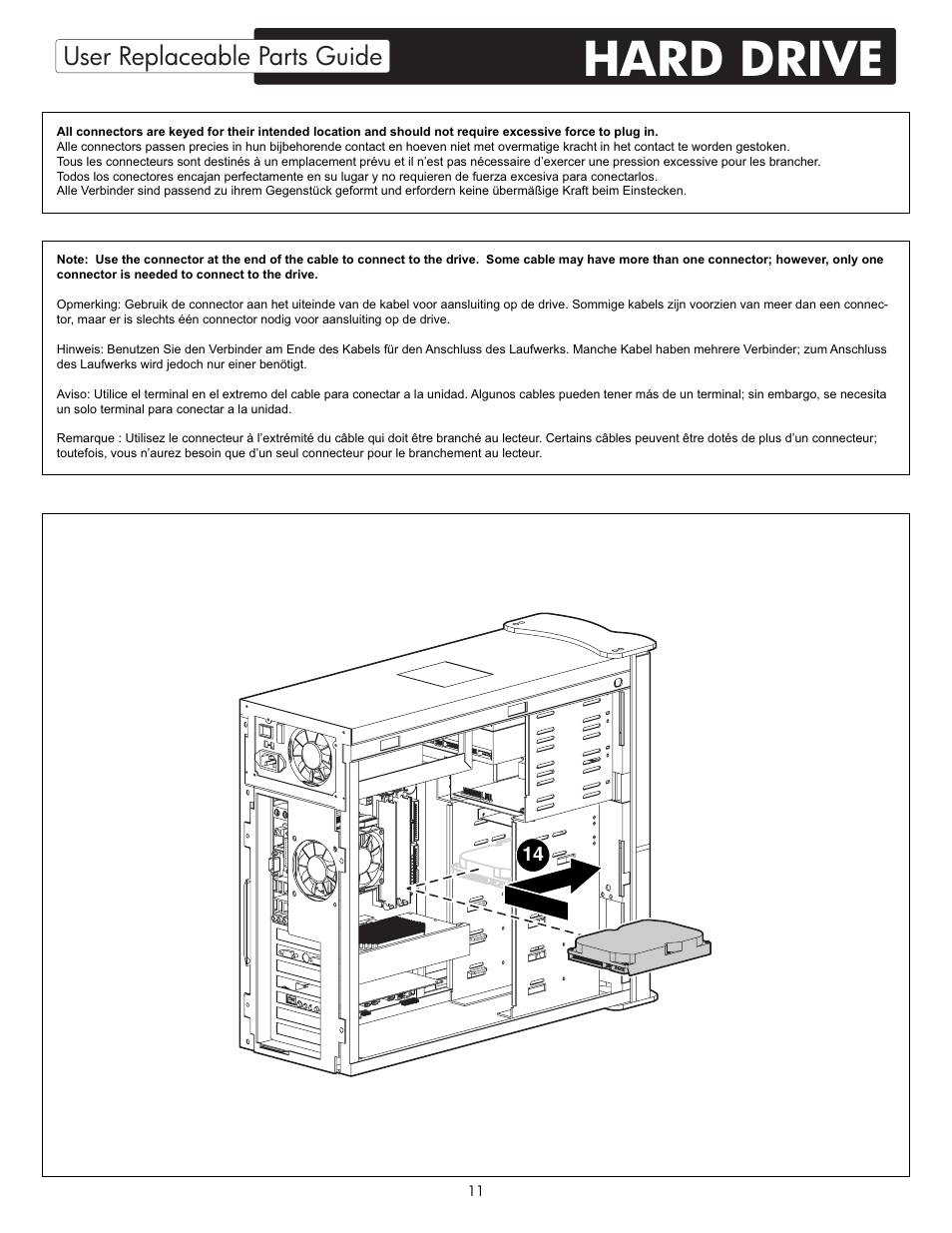 Hard drive, User replaceable parts guide | HP X09 User Manual | Page 11 / 54