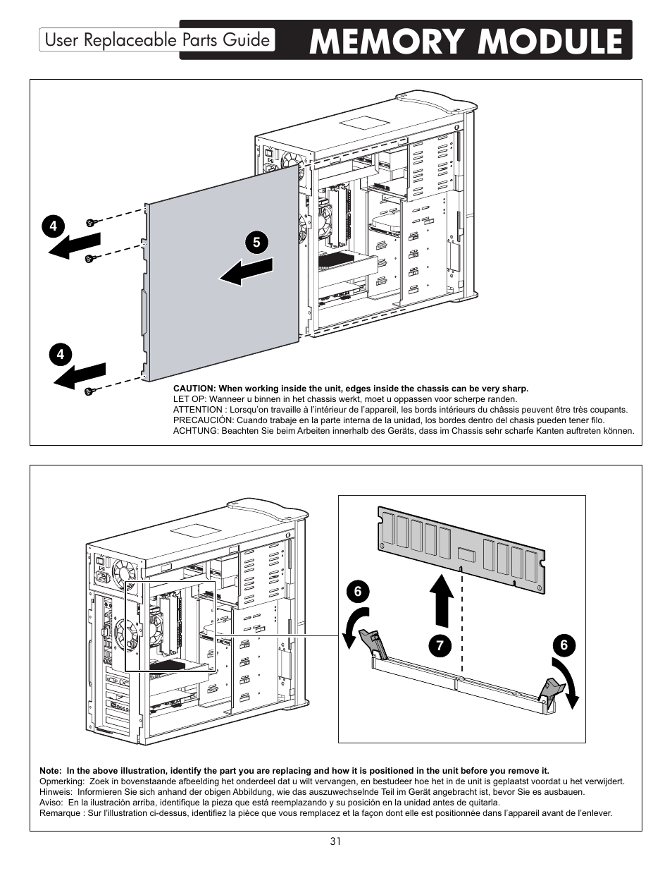User replaceable parts guide | HP X09 User Manual | Page 31 / 54